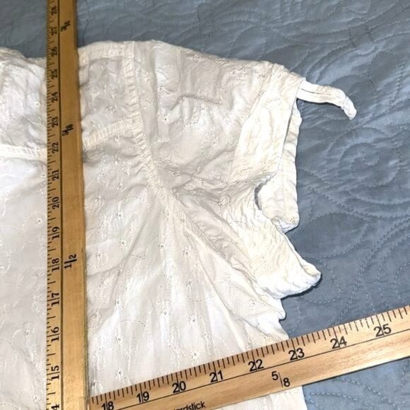 White Stag Plus Size 18W/20W Embroidered White Cotton Short Sleeve Button-Up Shi - Picture 9 of 10